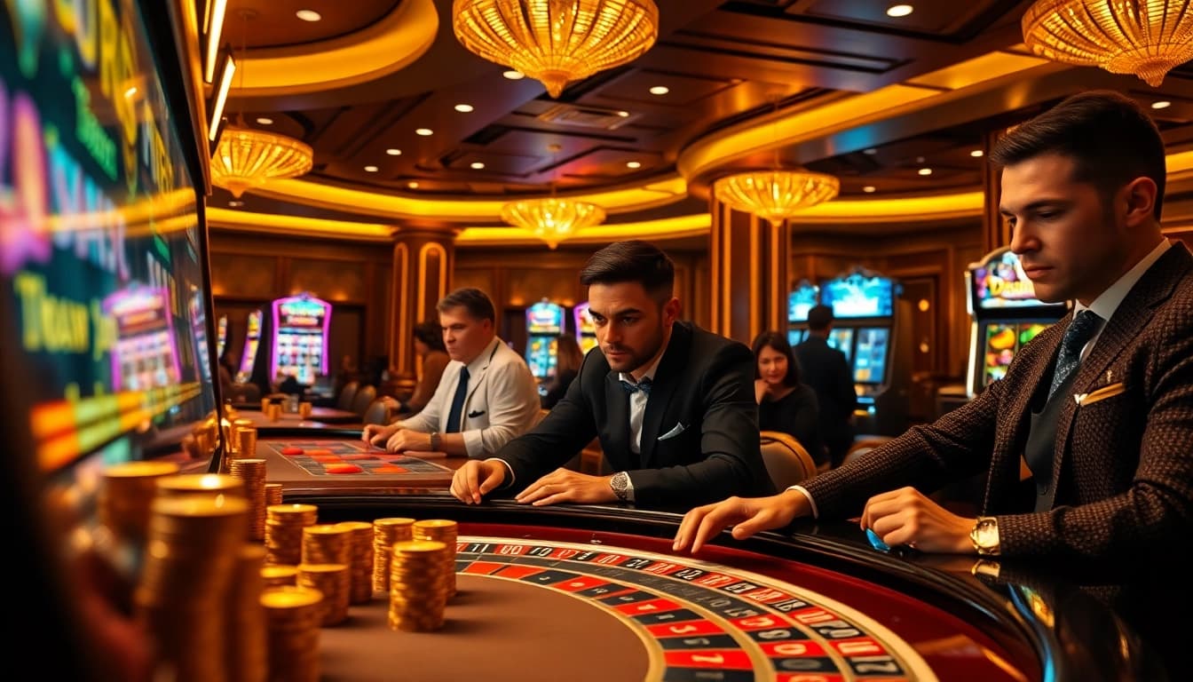 Daga players enjoying an exciting game night at a luxurious casino table.