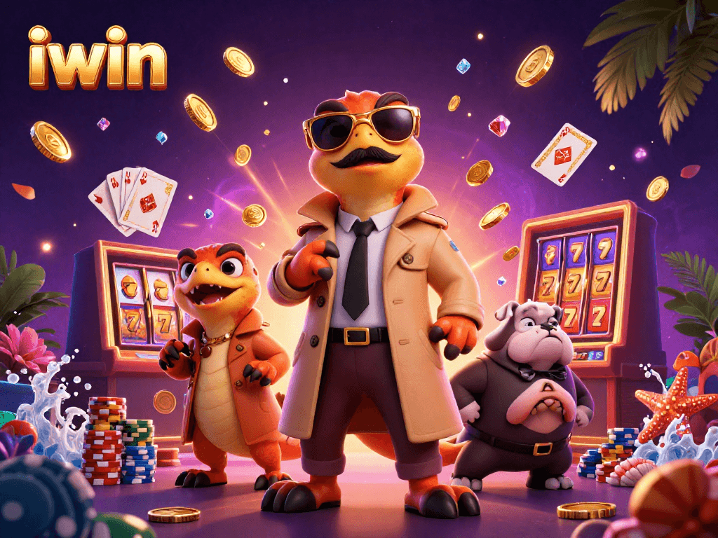 iwin raptors in a trench coat entering a VIP casino surrounded by sparkling gems and coins