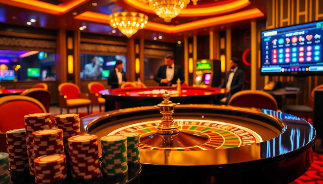 Engaging casino scene showcasing excitement and elegance, inspired by the best of https://kuwinblog.com/.