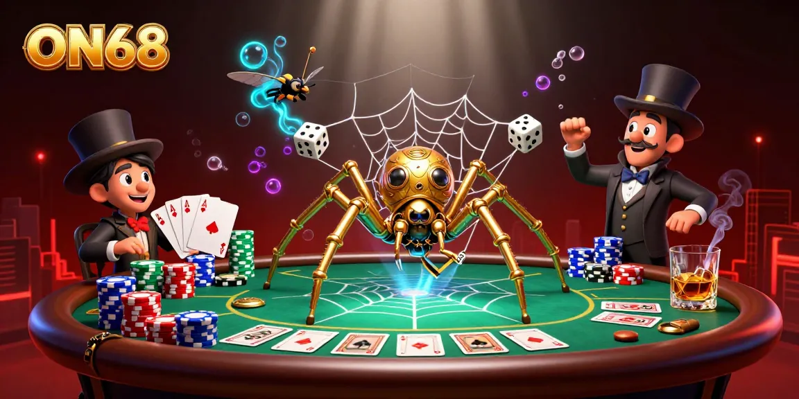 Engage in the ON68 experience, capturing golden dice in a steampunk casino web.