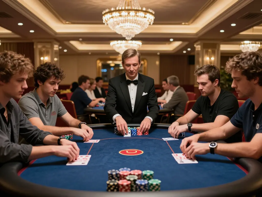 Navigating intense gameplay at Nk881 sa com with players engaged in competitive poker.