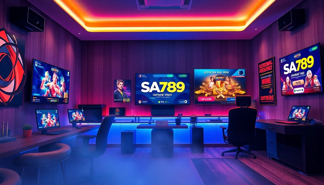 SAO789 online gaming platform showcasing a vibrant user interface and gaming setup.
