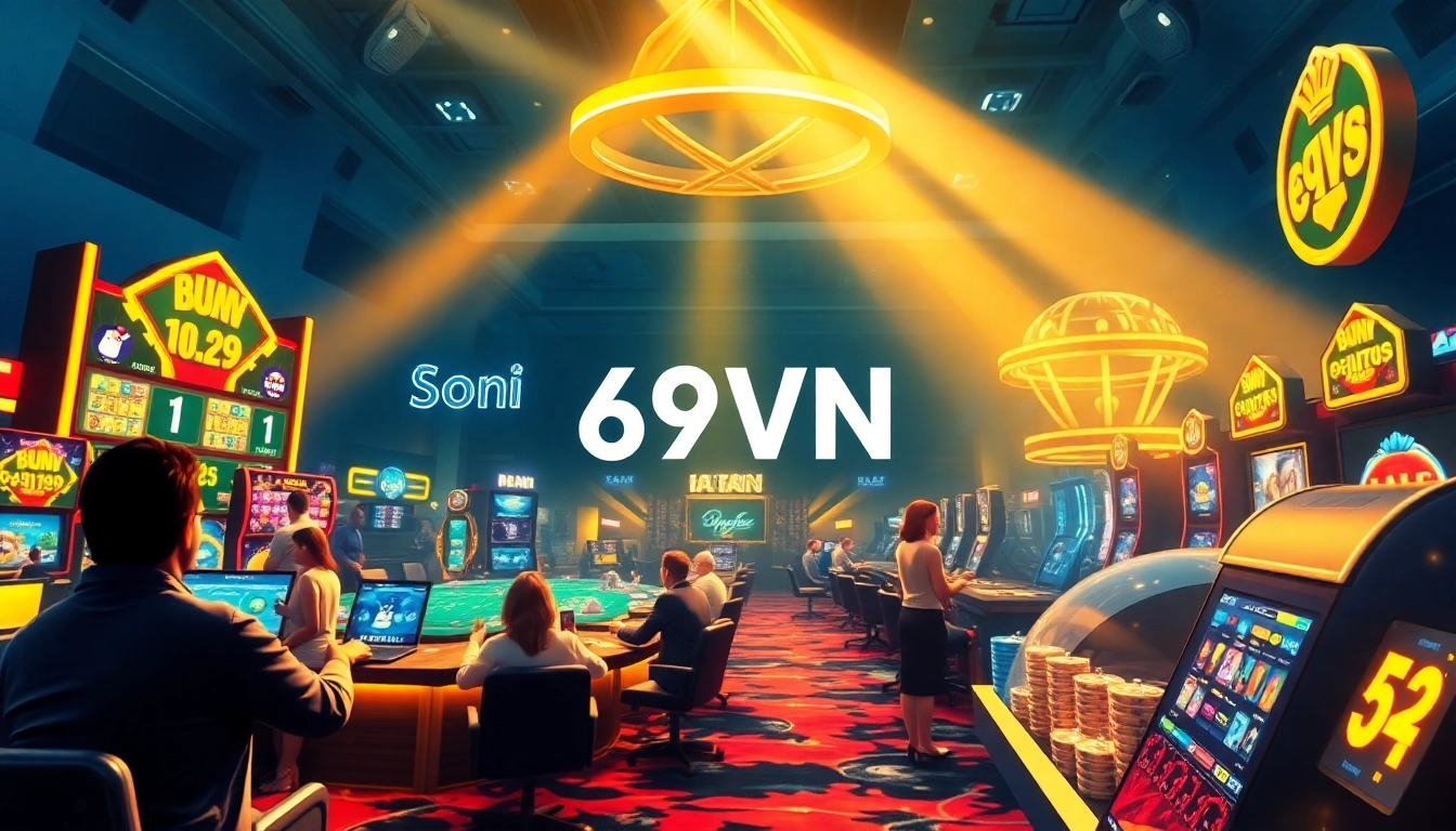 Exciting gaming atmosphere showcasing Hệ thống 69VN's diverse online gambling offerings.