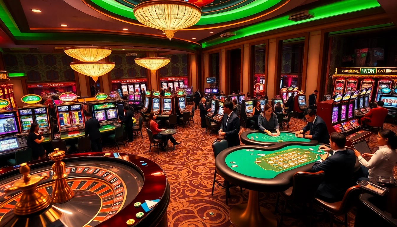 Experience the excitement of luckywin lottery amid a vibrant casino gaming atmosphere.