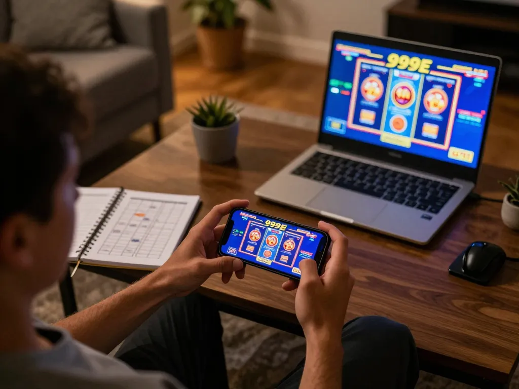 A player enjoying a thrilling game on the 999E app while strategizing their bets