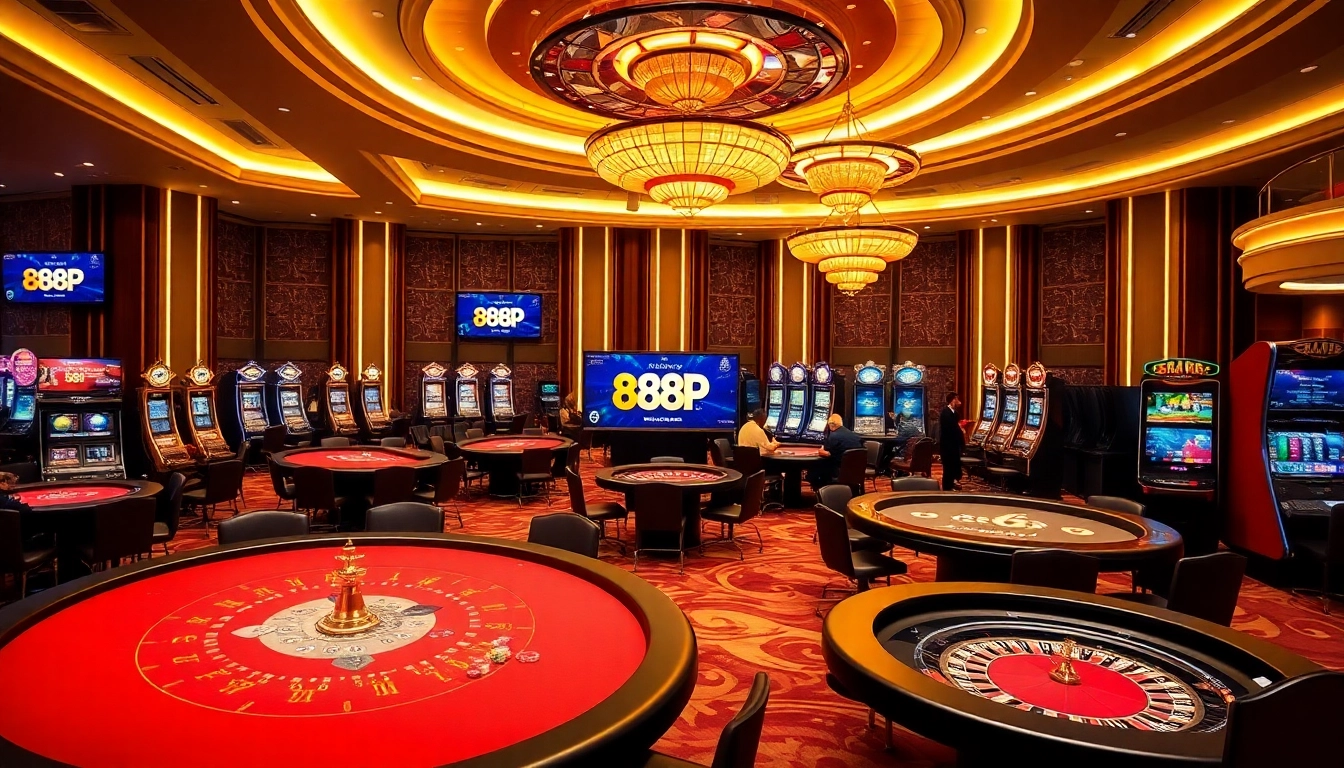 Experience the excitement of nhà cái 888P with professional gaming tables and vibrant casino atmosphere.