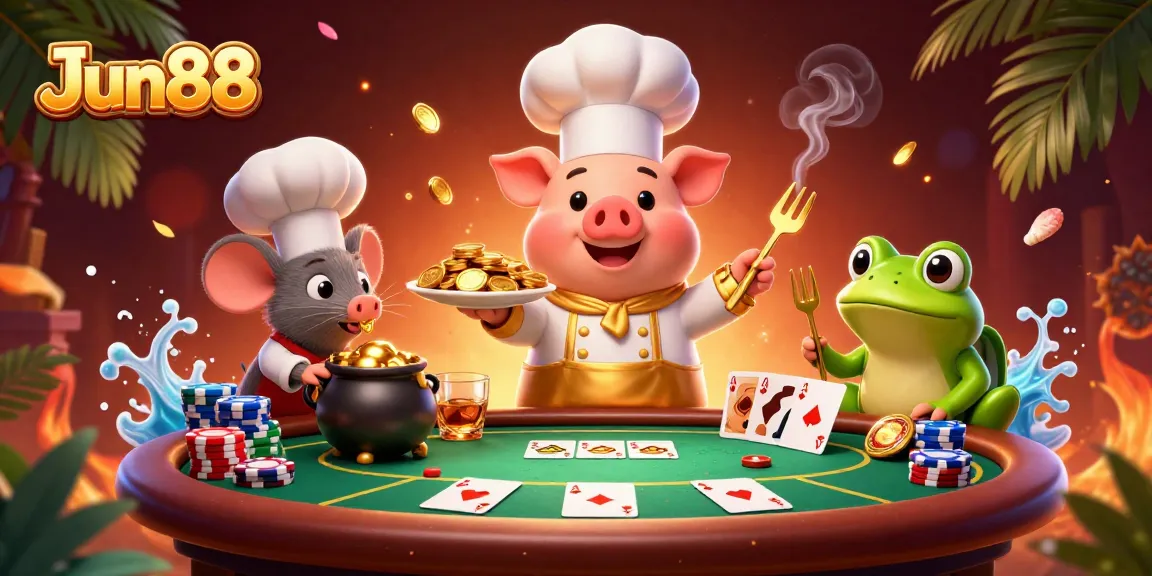 Join Jun88 for a thrilling casino experience with gold coins and exciting poker action.