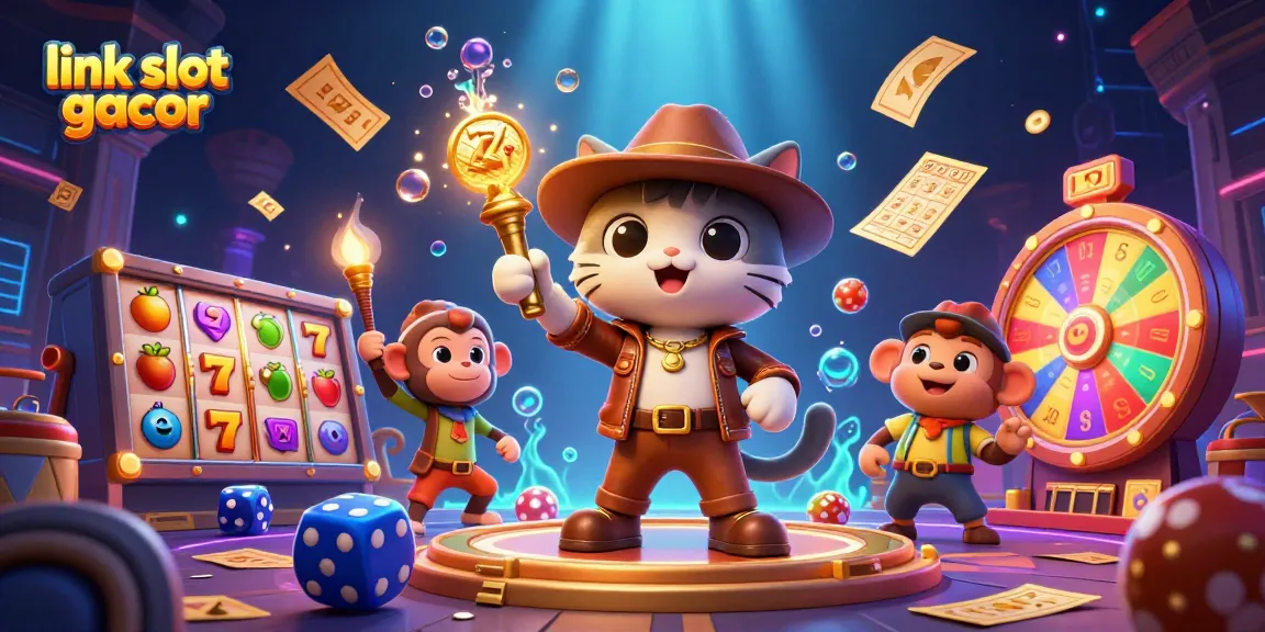 Experience the excitement of link slot gacor with vibrant slot reels and jackpot symbols in action.