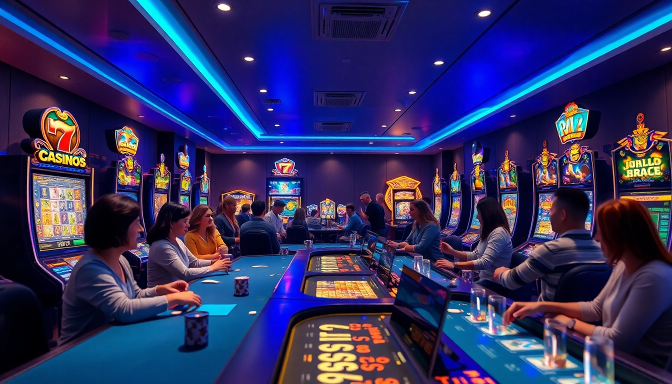 Dynamic gaming scene at https://rikvipcom.io/ showcasing players enjoying casino games.