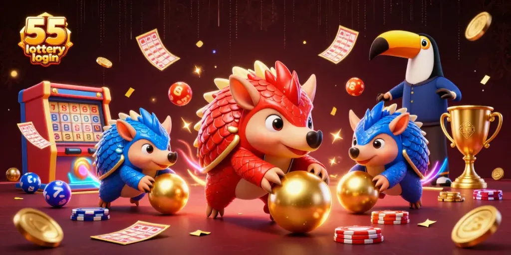 Play exciting lottery games with 55 lottery login featuring dynamic competition between pangolins.