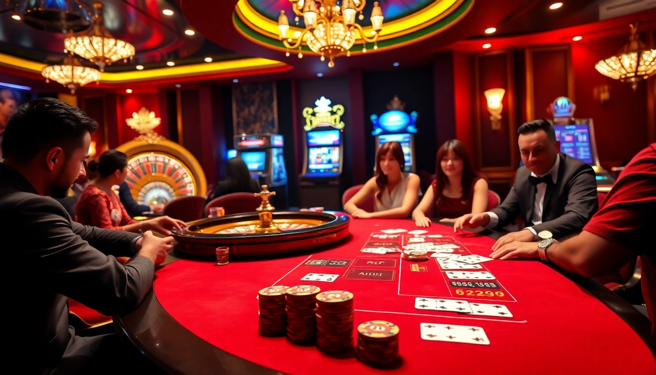 Join the thrilling action at 678VIP casino, where players engage in exciting games like poker and roulette.