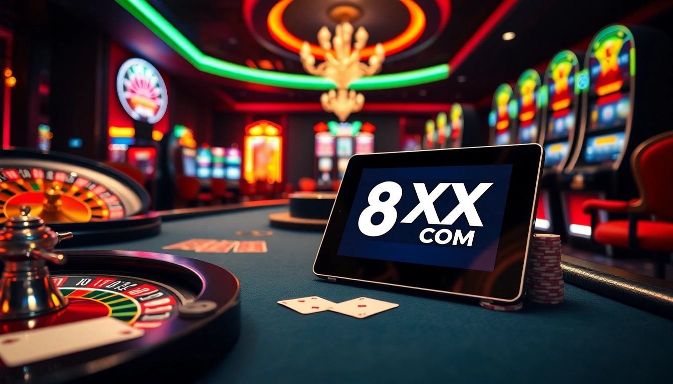 Players engaging with exciting games at 8XX COM casino, showcasing poker and roulette.