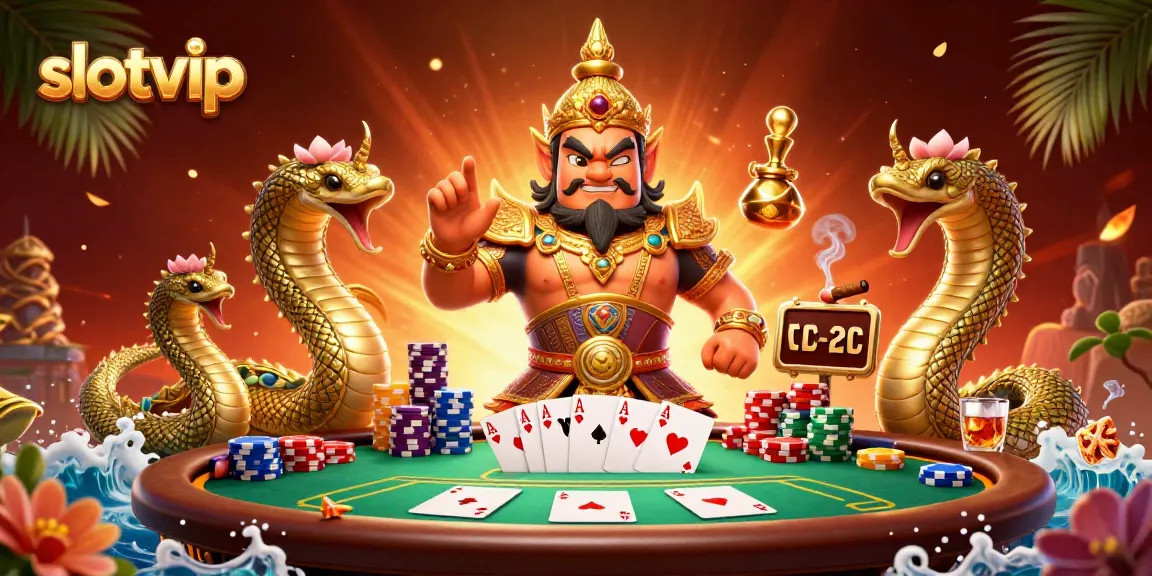 Experience thrilling gameplay at slotvip with an action-packed poker scene illustrated in vibrant detail.