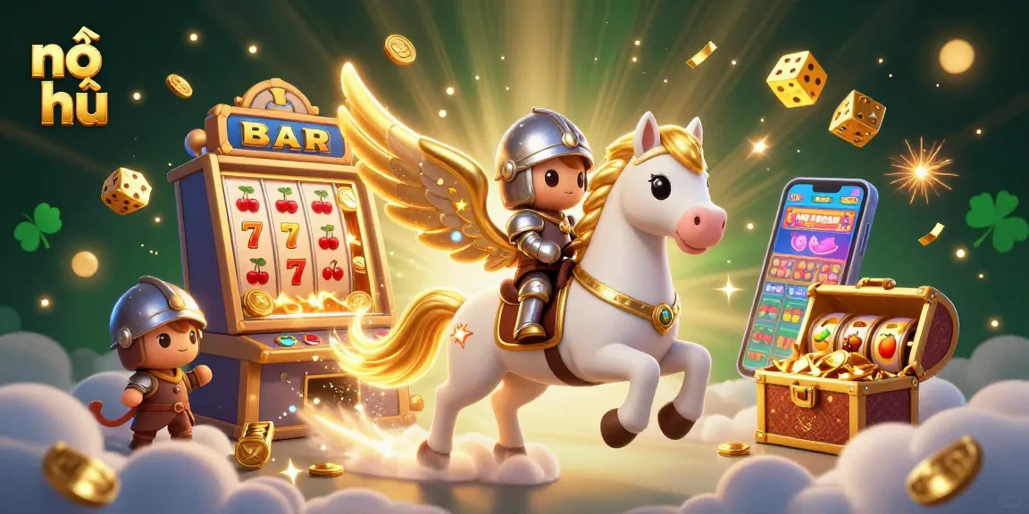 Nổ hũ gameplay featuring animated characters on a dynamic slot machine scene with rich casino elements.