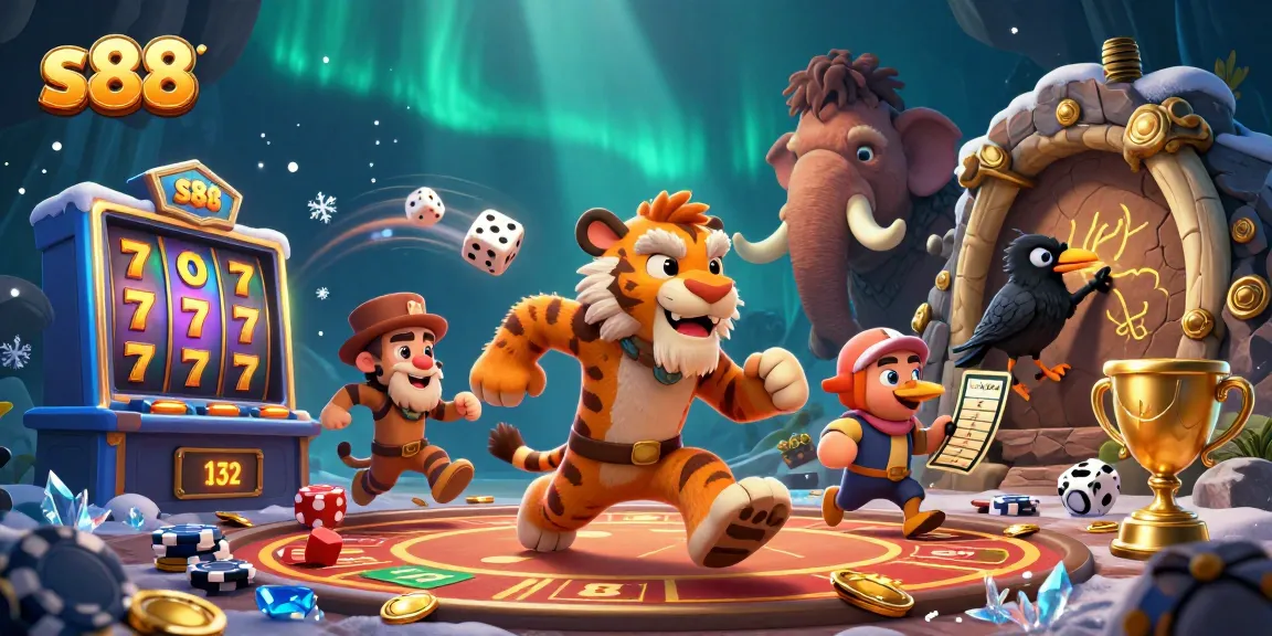 Experience thrilling moments at s88 with vibrant casino elements and playful characters.
