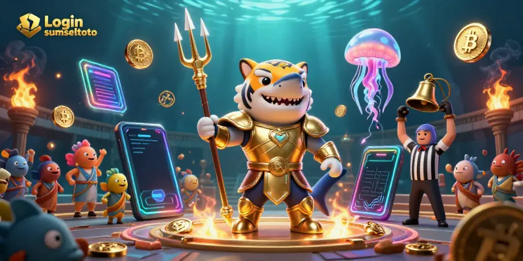 Engage in thrilling gameplay at Login sumseltoto with vibrant characters and crypto elements.