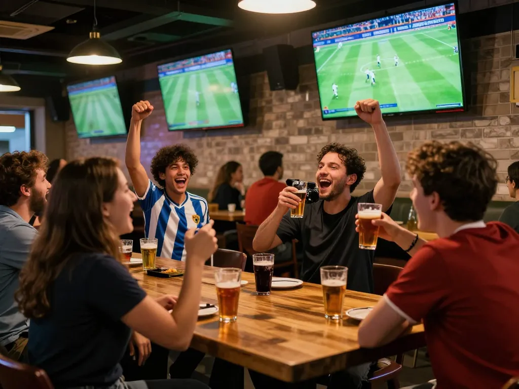 Okwintv sports betting atmosphere with fans enjoying live matches