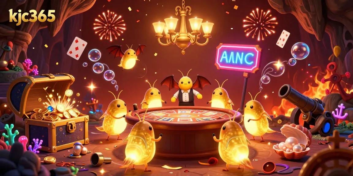 Join the fun at kjc365 with bioluminescent glowworms lighting up an exciting casino game.