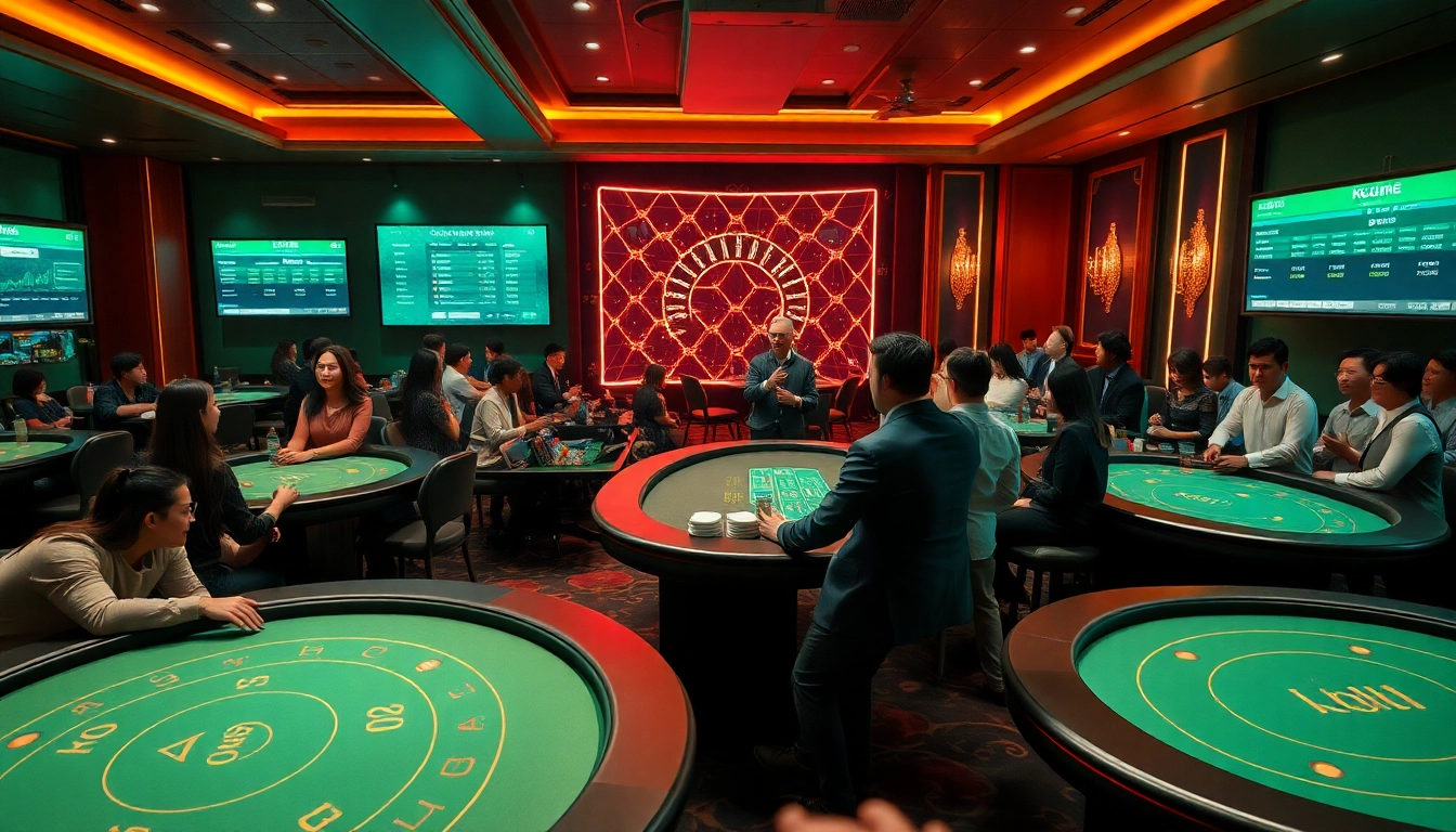 Experience the excitement of Ku1111's live casino with engaging players and a charismatic dealer capturing the thrill of online gambling.
