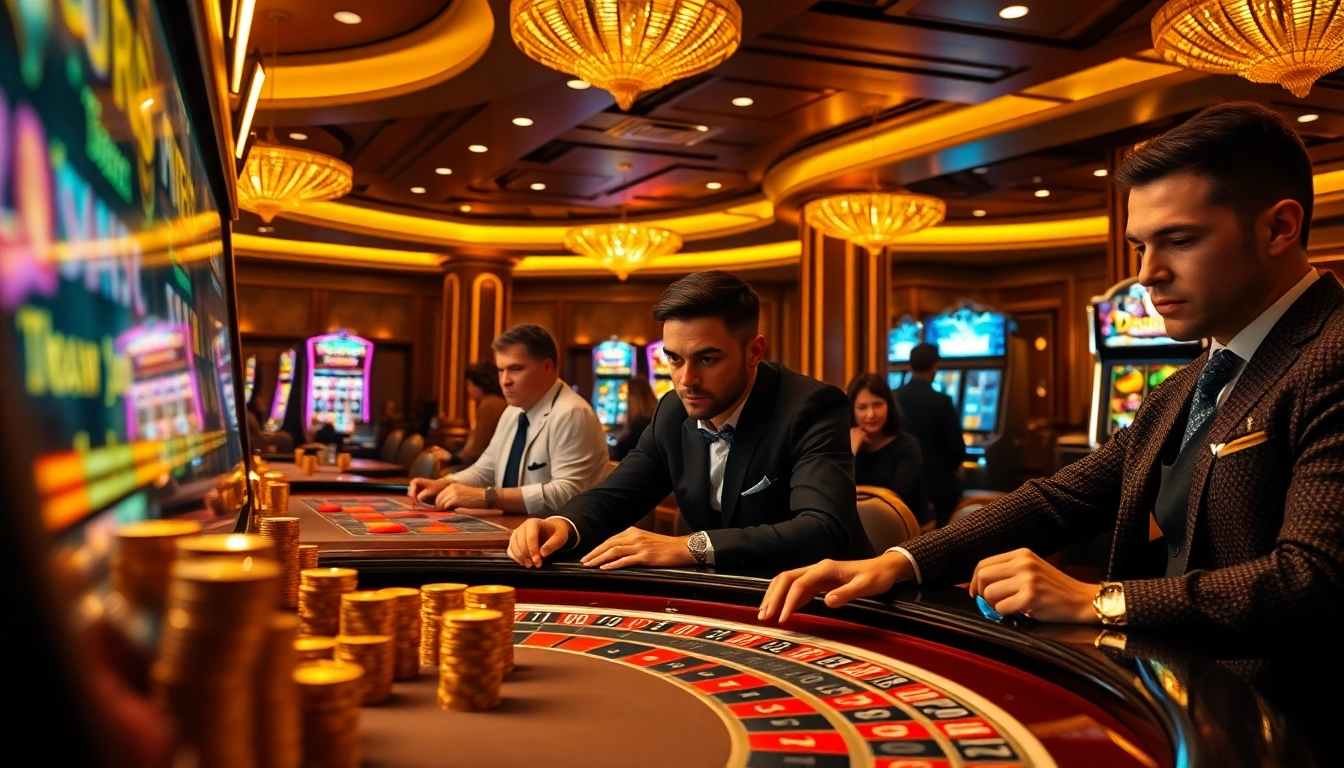 Daga players enjoying an exciting game night at a luxurious casino table.