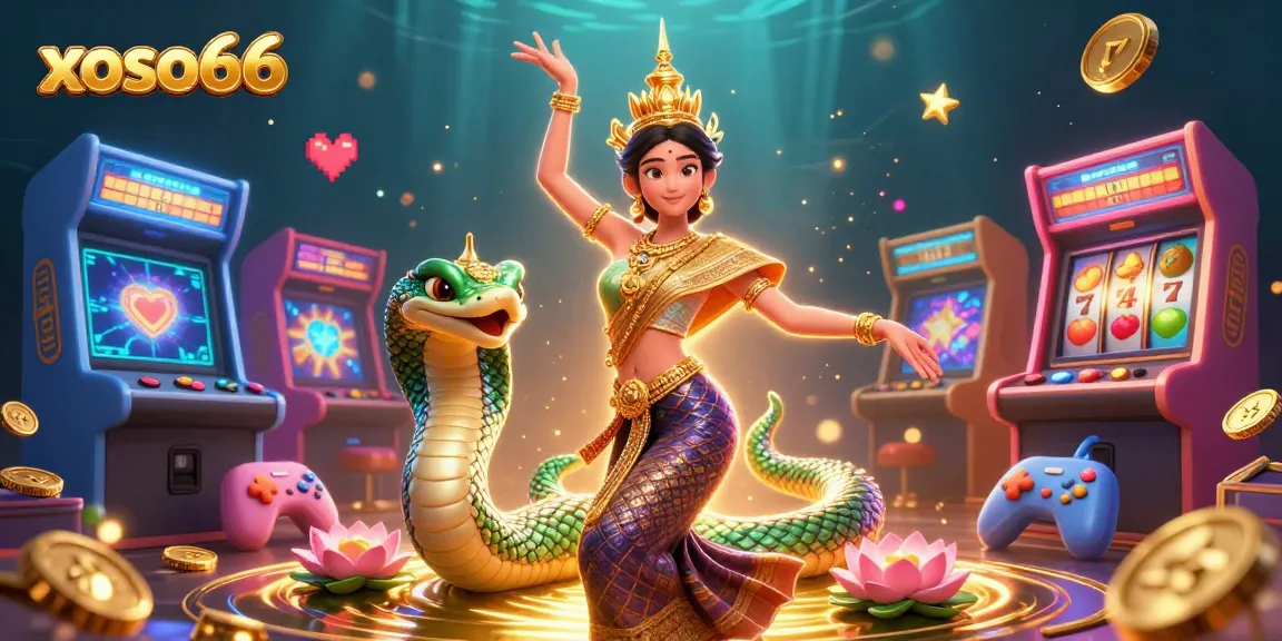 Experience winning with xoso66 in a vibrant 3D casino illustration featuring traditional Asian elements.