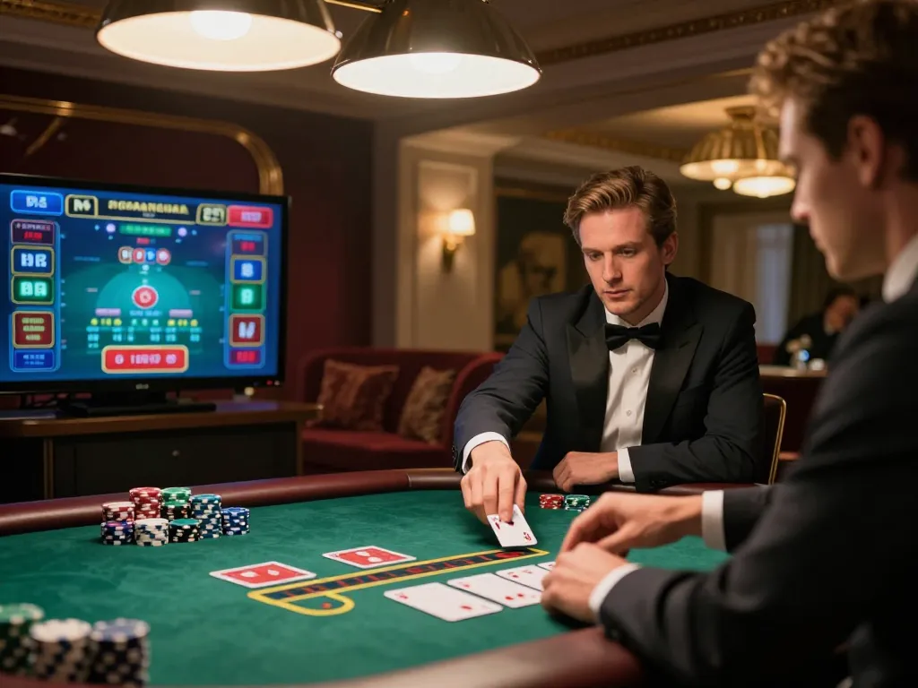 sunwin engaging in live dealer blackjack with captivating gameplay and stylish decor.