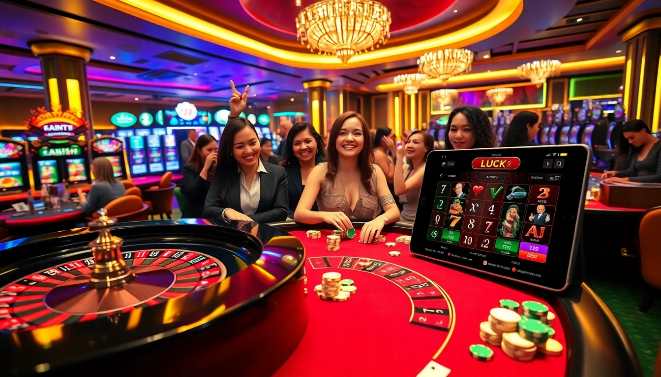 Engaging players at a casino with vibrant elements from https://luck8.hu.net/ showcasing excitement and luxury in gaming.