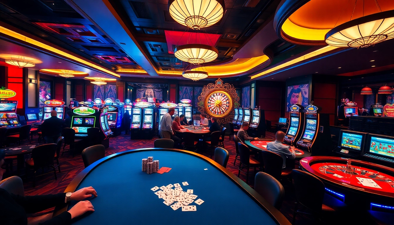 SODO casino gaming scene with players engaging at tables, showcasing excitement and luxury.