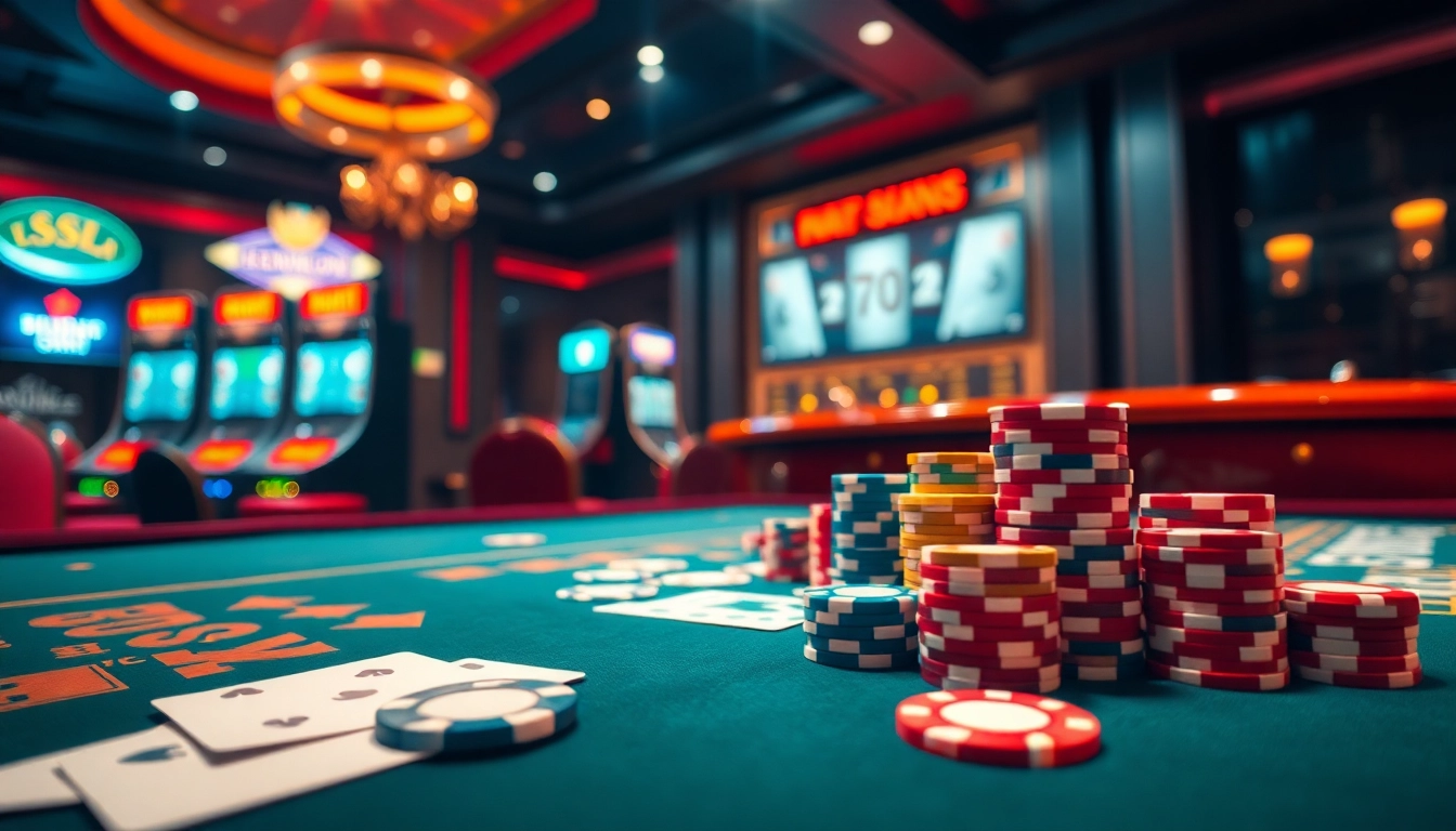 NẠP TIỀN 123GA at a vibrant casino table with chips, cards, and a roulette wheel.