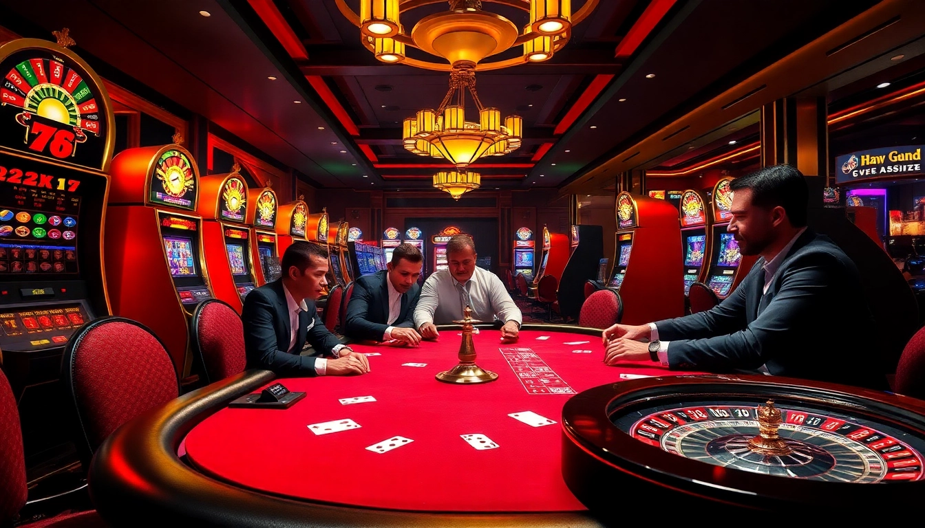 Experience the excitement of Haywin with professional gamblers at an upscale casino table.