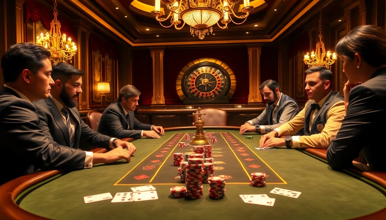 Players enjoying an intense MK8-themed poker game at a luxurious casino table.