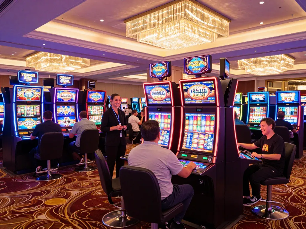 Players enjoying interactive slot machines at 789Club casino.