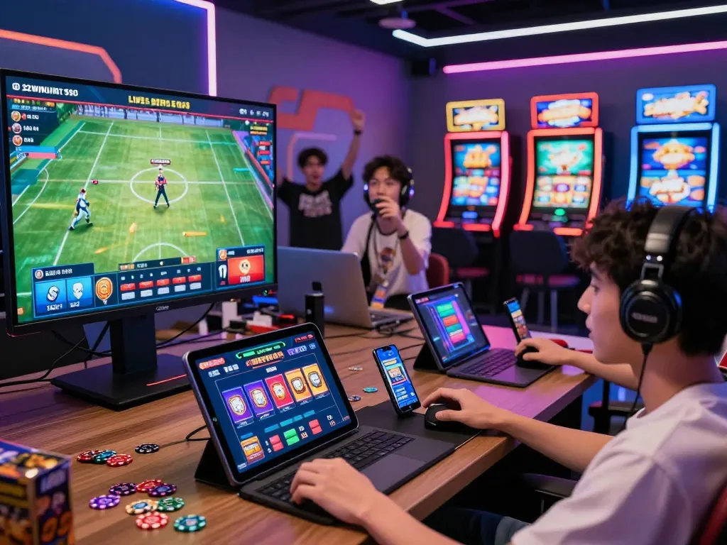 Engaged players enjoying 32win's vibrant online gaming experience.