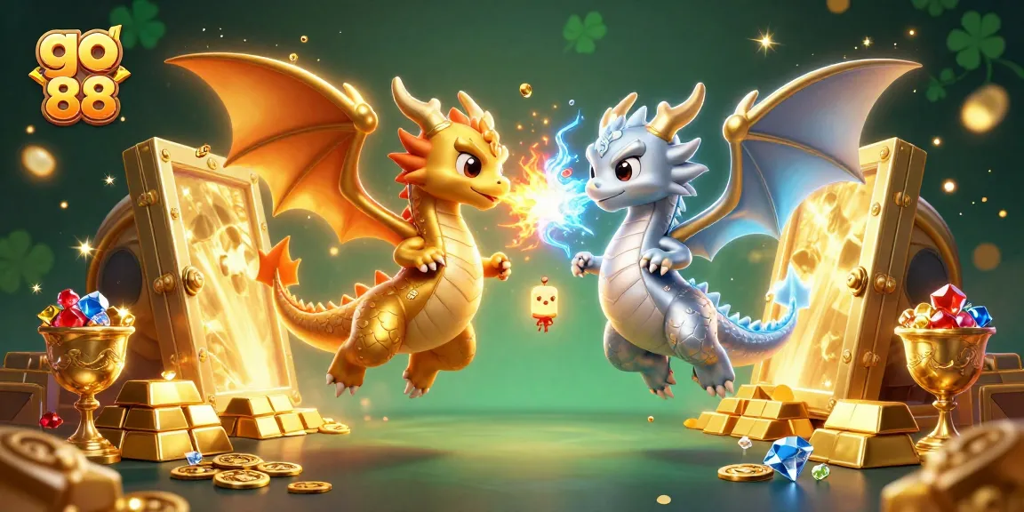Experience the thrill of go 88 with this vibrant dragon-themed casino illustration.