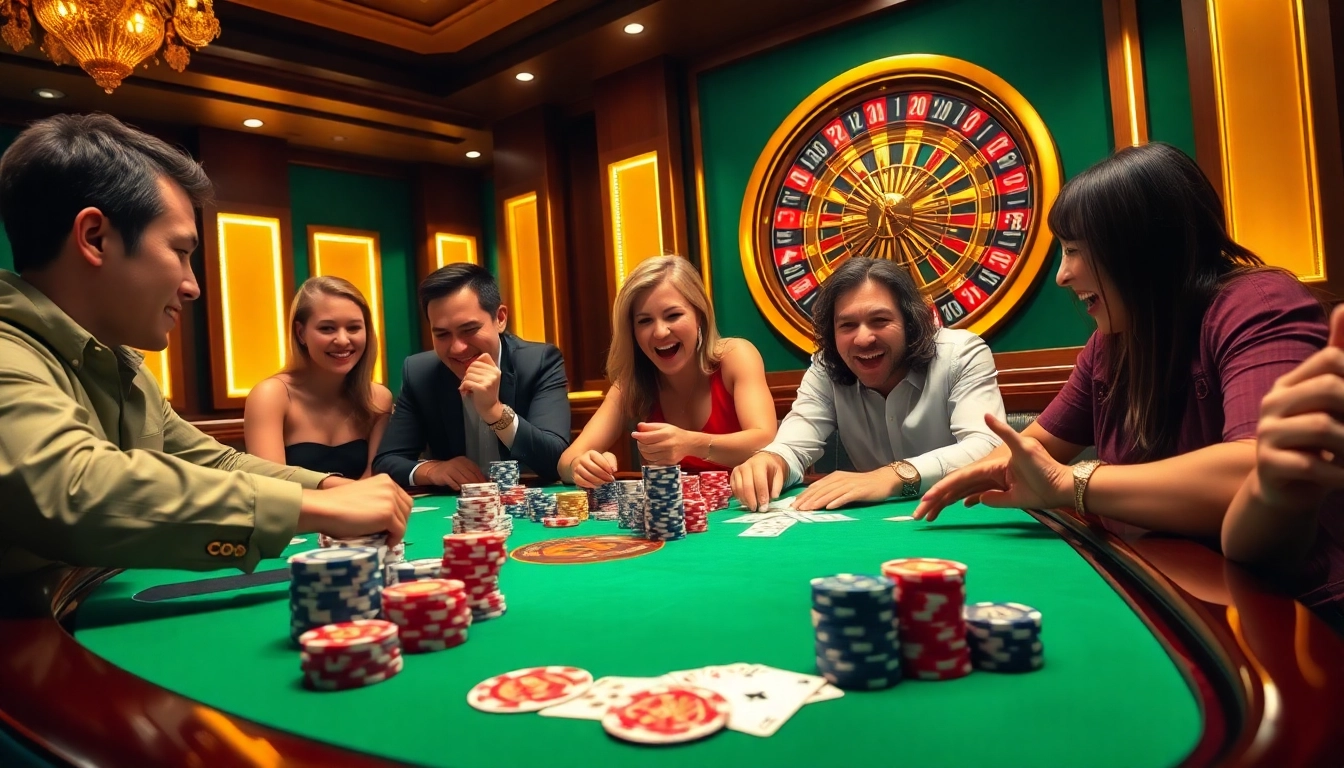 A vibrant poker game at a luxury casino featuring 789 win chips and cards.