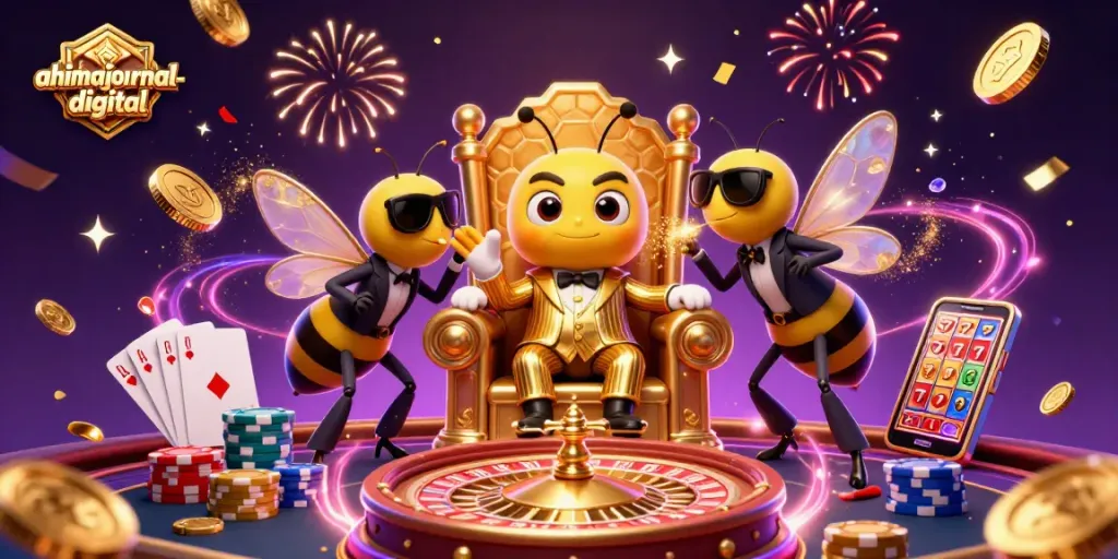 Engage in excitement at ahimajournal-digital with vibrant characters and festive casino elements.