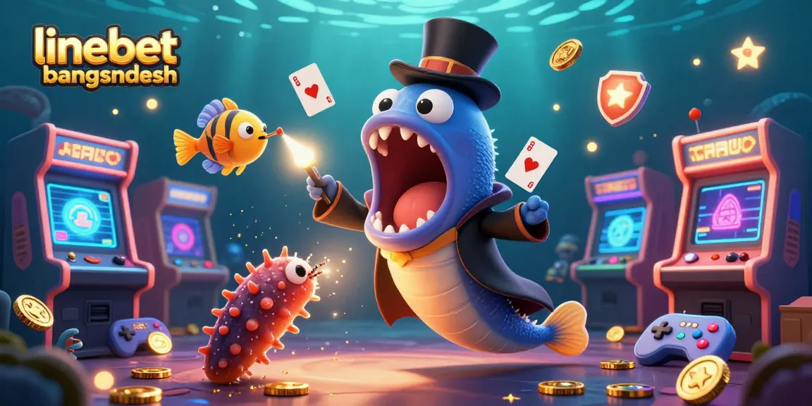 Engage with linebetbangladesh through vibrant casino gameplay featuring unique underwater characters.