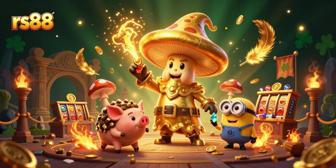 Join the excitement of rs88 as a magical mushroom wizard and friends uncover treasure in a lively casino.