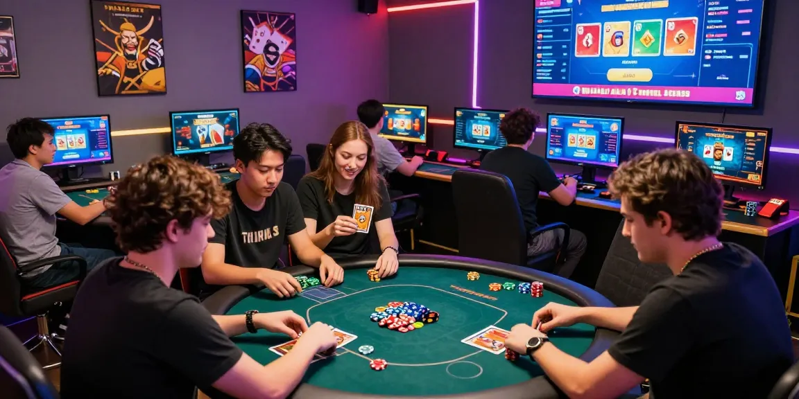 Engaging game đổi thưởng scene with diverse players celebrating wins in a modern gaming lounge.