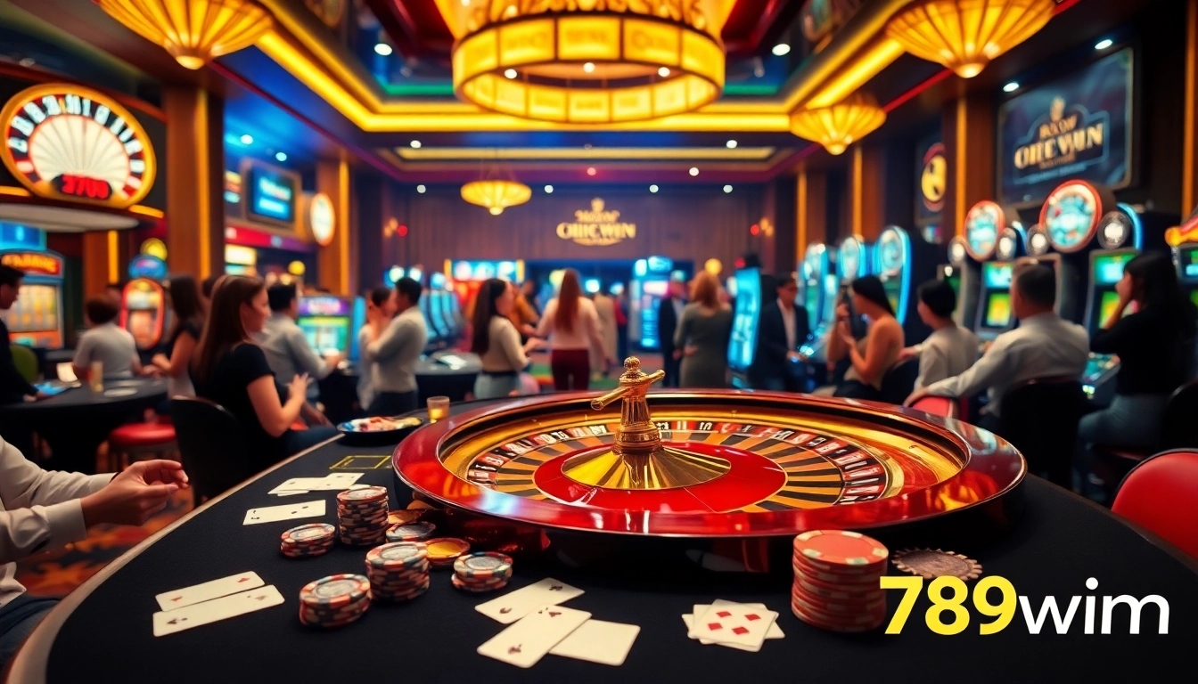789win players engaging with high-stakes casino tables, featuring vibrant cards and poker chips.