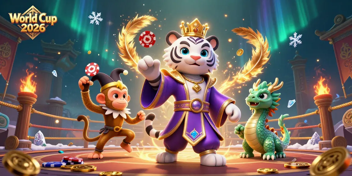 Experience World Cup 2026 with vibrant gambling scenes featuring tigers, monkeys, and dragons.