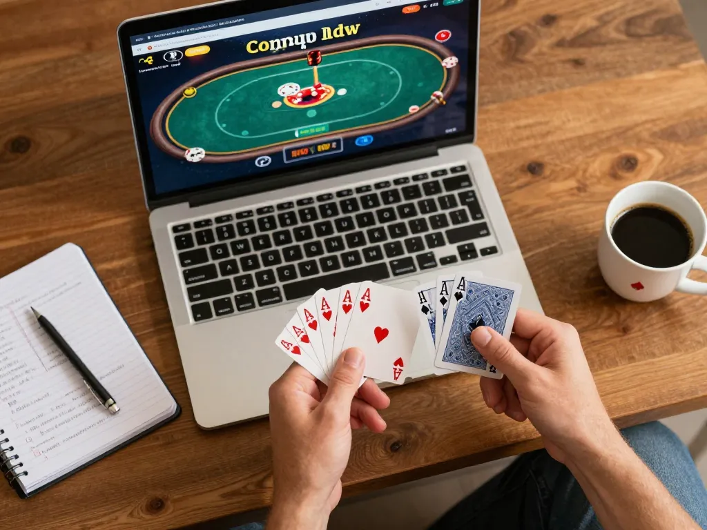 kkwin đăng nhập to an online poker game, featuring player cards and casino app interface