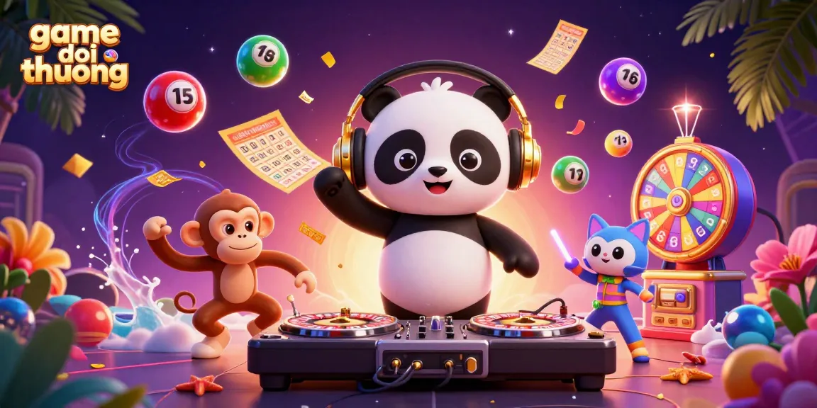 Engage with the exciting game doi thuong experience illustrated by vibrant characters and casino elements in a colorful scene.
