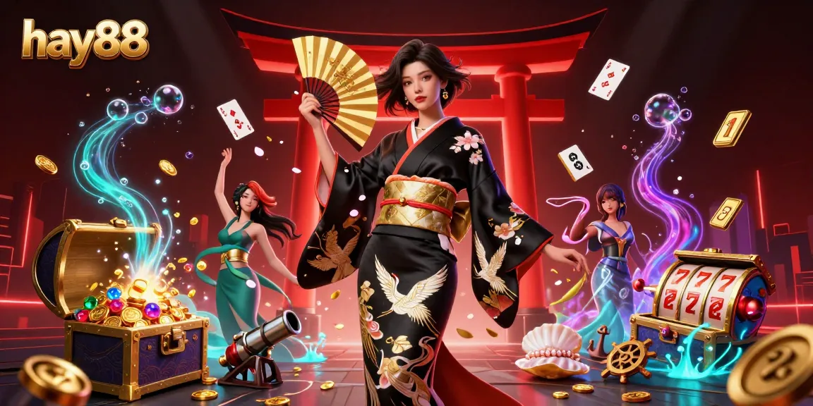 Spin and win big at Hay88 with an elegant dealer amidst a vibrant gambling scene.