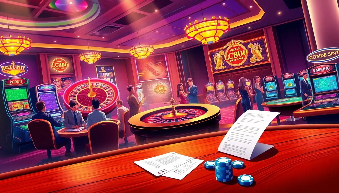 Engaging players enjoying the luxury of LC88 COM at online casino tables with vibrant games.