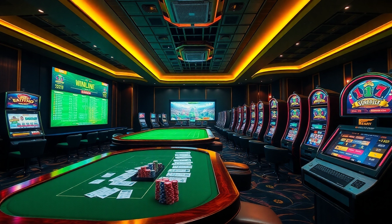 Experience keo nha cai betting excitement in a luxury casino with vibrant visuals and action-packed atmosphere.