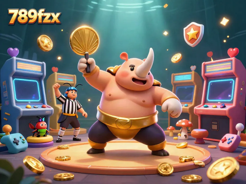 Experience excitement at 789fzx with a dynamic gambling scene featuring a sumo beetle champion!