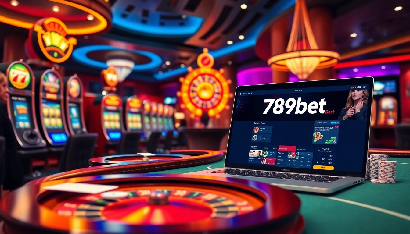 Experience thrilling gameplay at 789bet with vibrant slot machines and stylish poker tables.