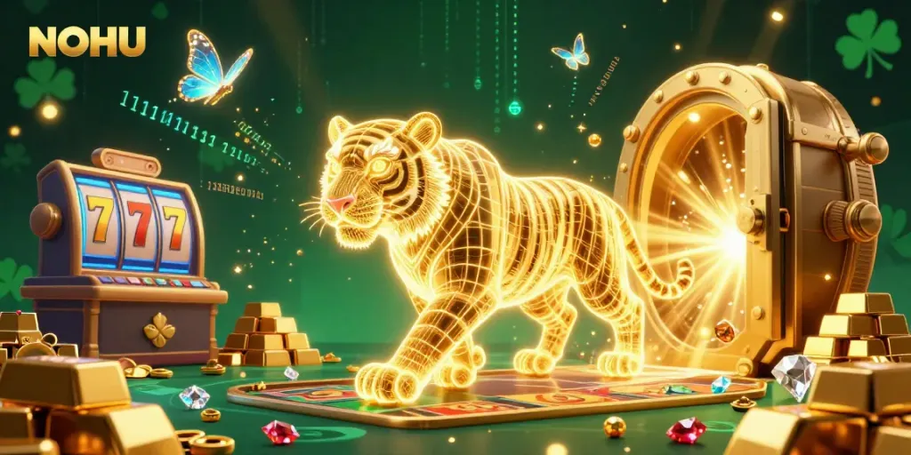 Experience the thrilling digital casino landscape with the vibrant "NOHU" golden tiger, symbolizing jackpot excitement.