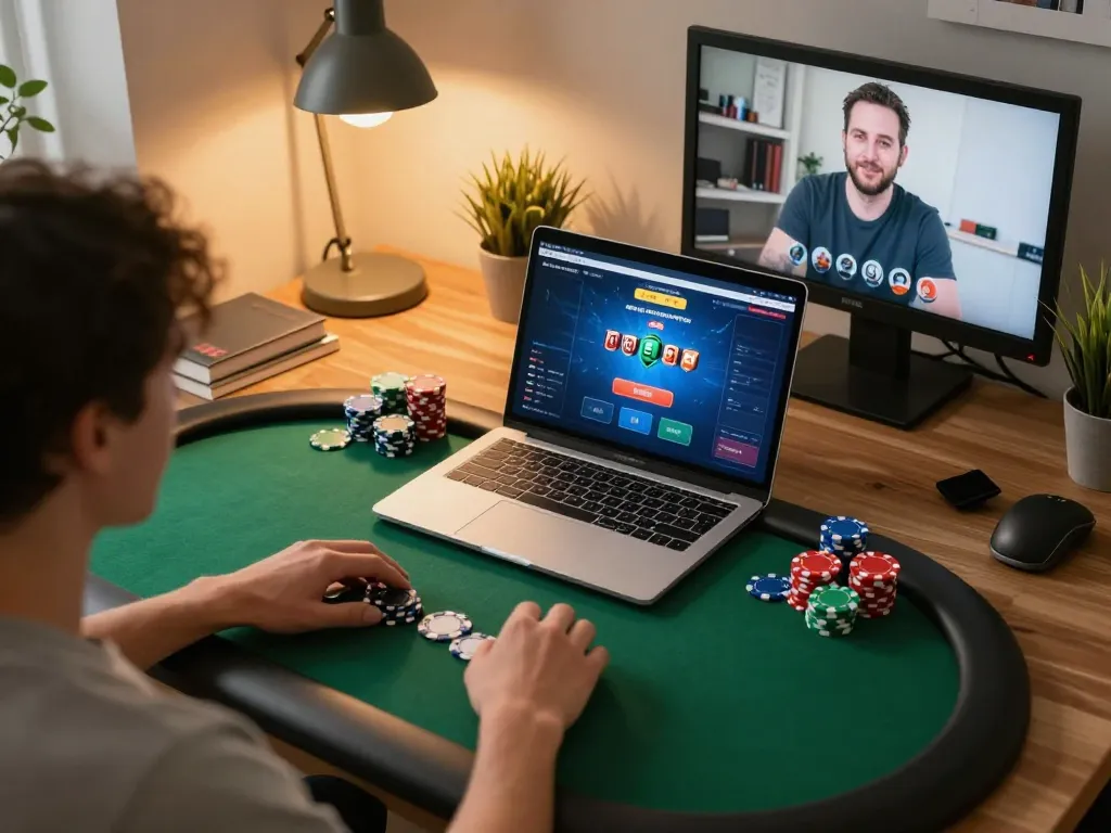 Engaging online gaming scene of dh88 poker action with colorful chips and strategy.